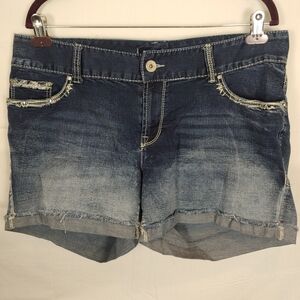 Ariya Jeans Shorts Sequin Embellished Pockets Cuffed Hem Size 16 Women